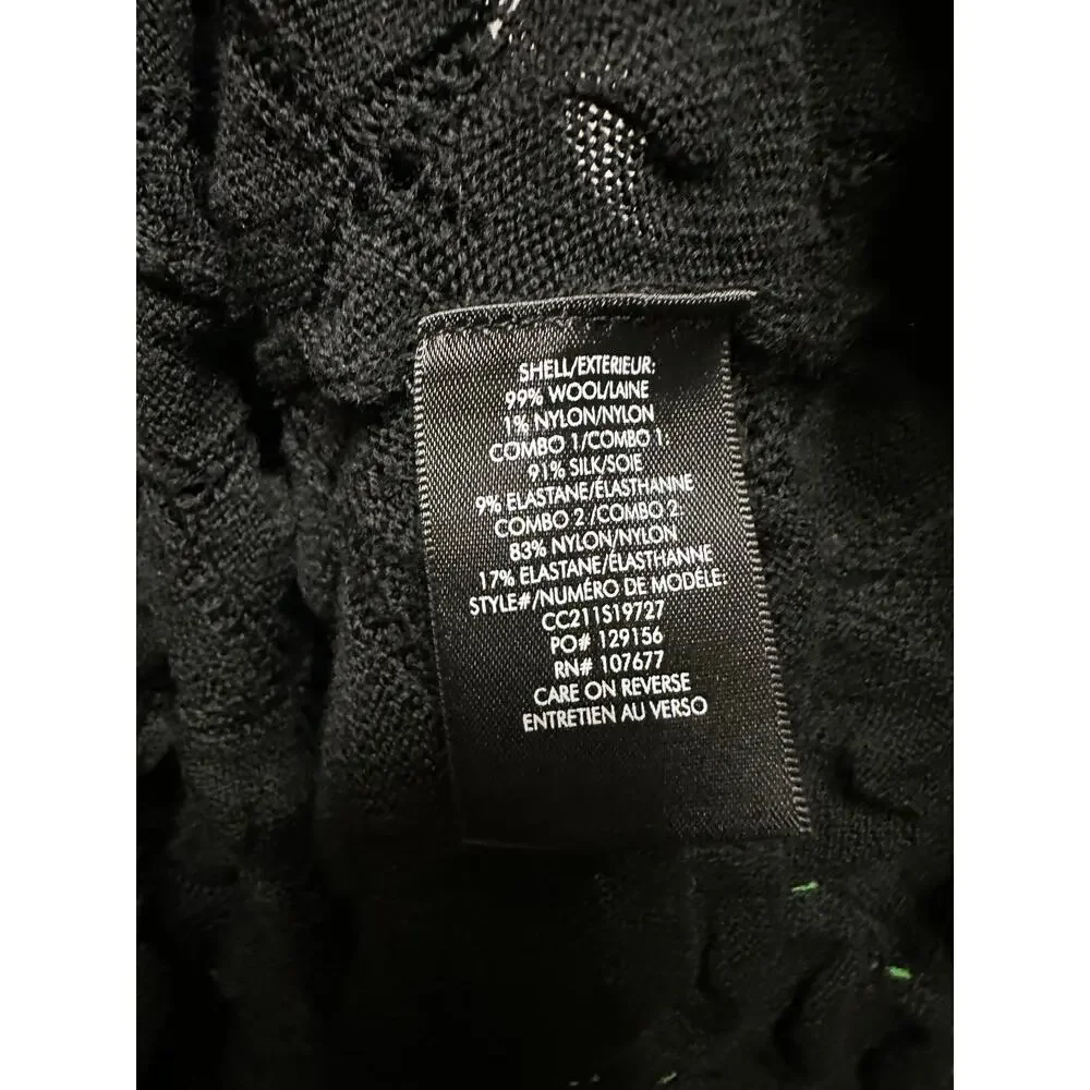 ALICE + OLIVIA Gin Pointelle Lace Wool Blend Mini Black Dress Size medium - Picture 15 of 16